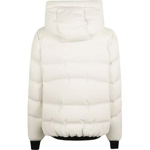 Moncler, Jassen, Dames, Beige, S, Nylon, Gewatteerde Ganzendons Jas Beige