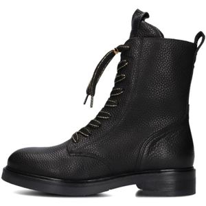 Via Vai, Schoenen, Dames, Zwart, 41 EU, Leer, Zwarte Leren Veterboots Juliette Abby