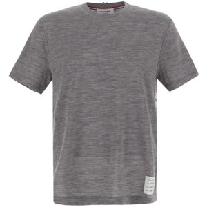Thom Browne, Tops, Heren, Grijs, XL, Grijze T-shirt met korte mouwen