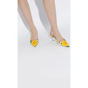 Dolce & Gabbana, Schoenen, Dames, Veelkleurig, 38 1/2 EU, Katoen, Pumps met bloemenmotief