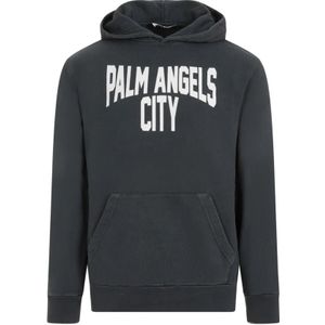 Palm Angels, Sweatshirts & Hoodies, Heren, Grijs, M, Katoen, Hoodies