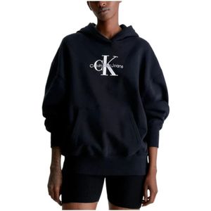Calvin Klein, Sweatshirts & Hoodies, Dames, Zwart, XS, Archival Monoloog Sweatshirt