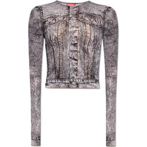 Diesel, ‘T-Clau’ top Grijs, Dames, Maat:M