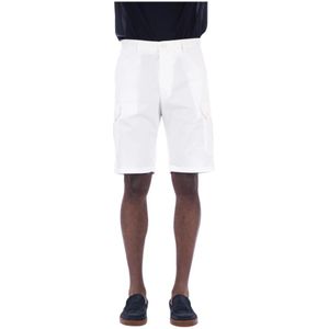 Tagliatore, Witte Bermuda Shorts van Katoen Wit, Heren, Maat:M