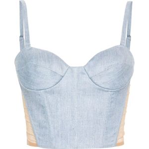 Genny, Sleeveless Tops Blauw, Dames, Maat:XS