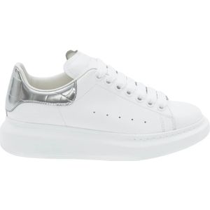 Alexander McQueen, Schoenen, Dames, Wit, 39 EU, Witte Zilveren Croco Sneaker Limited Edition