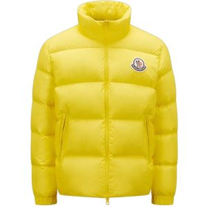 Moncler, Jassen, Heren, Geel, M, Nylon, Korte Pufferjas Geel