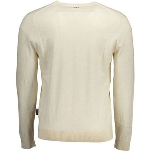 Napapijri, Truien, Heren, Beige, 3Xl, Katoen, Geborduurde katoenen trui in beige