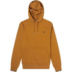 Fred Perry, Bruine Getipte Hoodie Bruin, Heren, Maat:S