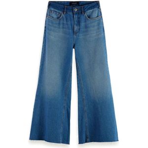 Scotch & Soda, Jeans, Dames, Blauw, W29, Denim, Hoge Taille Wijde Pijp Jeans