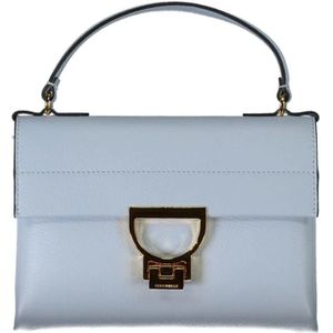 Coccinelle, Tassen, Dames, Blauw, ONE Size, Blauwe Leren Handtas met Verstelbare Band