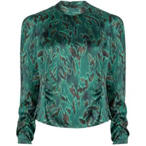 Dante 6, Blouses & Shirts, Dames, Groen, L, Polyester, Gedrukte Turtle Top - Elegant en Luxueus