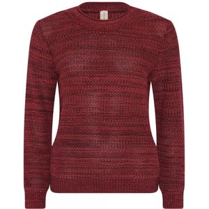 Skovhuus, Truien, Dames, Rood, L, Katoen, Gestreepte Gebreide Trui Mix Kleur Pullover