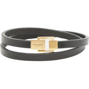 Yves Saint Laurent Vintage, Pre-owned Leather bracelets Geel, Dames, Maat:ONE Size
