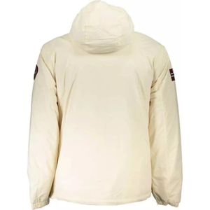 Napapijri, Jassen, Heren, Wit, XL, Gerecyclede Polyamide Hoodie