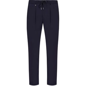 Hugo Boss, Blauwe Chino Broek Wol Elastische Taille Blauw, Heren, Maat:XL