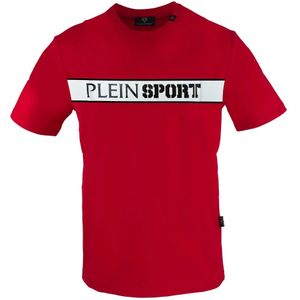 Plein Sport, Tops, Heren, Rood, 2Xl, Katoen, Korte Mouw Ronde Hals Katoenen T-shirt