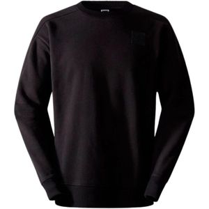 The North Face, Zwarte Katoenen Sweat Top met Logo Zwart, Heren, Maat:M