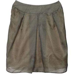 Valentino Vintage, Pre-owned, Dames, Grijs, L, Tweed, Pre-owned Silk bottoms
