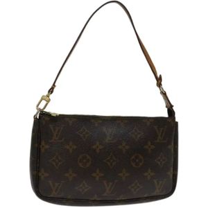 Louis Vuitton Vintage, Pre-owned, Dames, Bruin, ONE Size, Pre-owned Canvas clutches