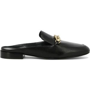 Tory Burch, Leren Jessa Pantoffels Zwart, Dames, Maat:38 EU