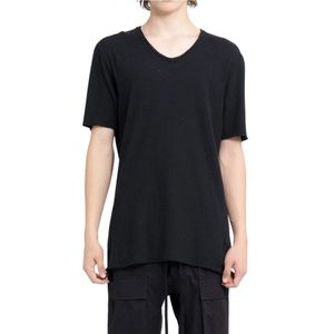 Thom Krom, Tops, Heren, Zwart, XL, Katoen, Zwart Slim Fit T-Shirt met Contraststiksels