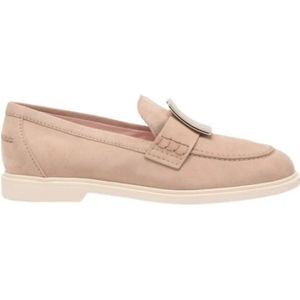 Roger Vivier, Schoenen, Dames, Beige, 39 1/2 EU, Leer, Luxe Suede Loafers