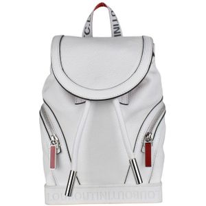 Christian Louboutin, Witte Leren Rugzak met Zijvakken Wit, Heren, Maat:ONE Size