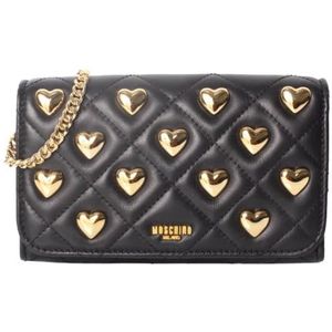 Moschino, Nero Ss 23 Dames Portemonnee Zwart, Dames, Maat:ONE Size