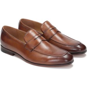 Kazar, Schoenen, Heren, Bruin, 45 EU, Leer, Heren klassieke bruin lederen loafers