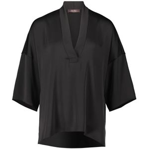 vera mont, Blouses & Shirts, Dames, Zwart, S, Elegante Blouse Shirt met Zijsplitten