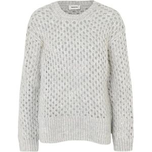 Modström, Truien, Dames, Grijs, S, Wol, Grijze Melange Oversized O-Neck Jumper