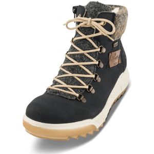 Rieker, Schoenen, Dames, Blauw, 39 EU, Leer, Stijlvolle Winter Veterschoenen