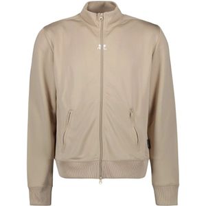 Courrèges, Sweatshirts & Hoodies, Heren, Beige, S, Polyester, Interlock Hoge Hals Rits Jas