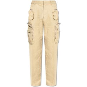 Dsquared2, Broeken, Heren, Beige, XS, Katoen, Broek met meerdere zakken