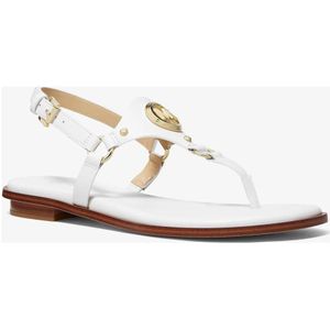 Michael Kors, Schoenen, Dames, Wit, 36 EU, Leer, Witte Thong Platte Sandalen