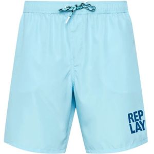 Replay, Lichtblauwe Boxer Briefs Blauw, Heren, Maat:S