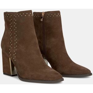 Alma EN Pena, Schoenen, Dames, Bruin, 39 EU, Leer, Side zip studded bootie