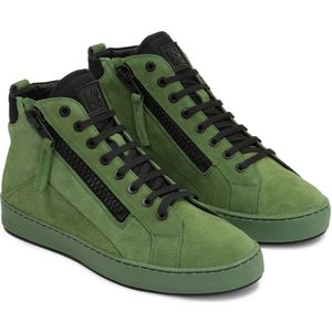 Kazar, Schoenen, Heren, Groen, 44 EU, Suède, Groene Suède Hoge Sneakers