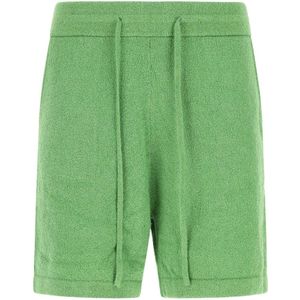 Nanushka, Korte broeken, Heren, Groen, L, Groene stretch Terry Fabric Bermuda shorts