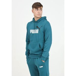 Puma, Sweatshirts & Hoodies, Heren, Groen, XS, Katoen, Groene Hoodie Essentials+ Herfst Winter