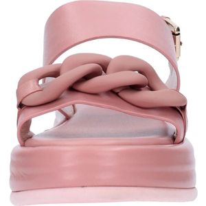 Emanuelle Vee, Schoenen, Dames, Roze, 37 EU, Leer, Leren Knoop Sandalen voor Vrouwen