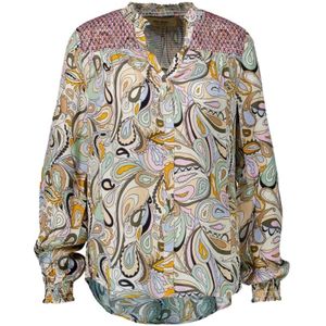 MOS Mosh, Paisley Print V-Hals Blouse Veelkleurig, Dames, Maat:L