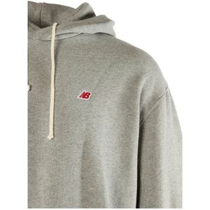 New Balance, Sweatshirts & Hoodies, Heren, Grijs, XL, Katoen, Grijze Herenhoodie Upgrade Casual Stijl