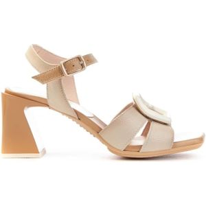 Hispanitas, Schoenen, Dames, Beige, 38 EU, Leer, Mallorca Sandaal 70mm Hak Leer