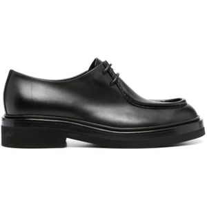 Santoni, Schoenen, Dames, Zwart, 40 EU, Zwarte Leren Derby Schoenen