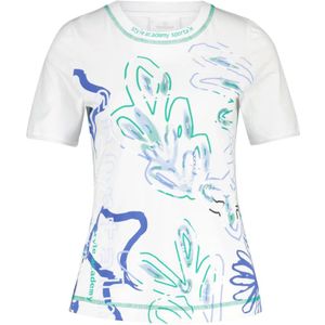 Sportalm, Tops, Dames, Wit, XL, Katoen, T-shirt met bloemenprint