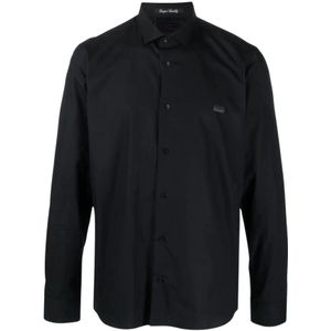 Philipp Plein, Overhemden, Heren, Zwart, 3Xl, Katoen, Zwarte casual shirt met lange mouwen