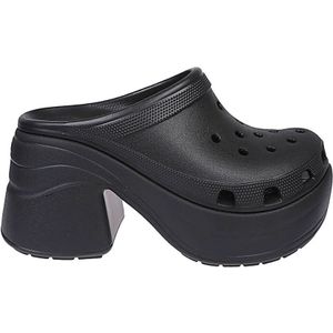 Crocs, Zwarte sandalen met hakken en plateau Zwart, Dames, Maat:36 EU