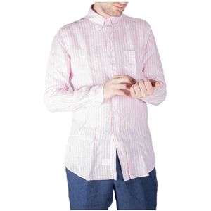 Xacus, Overhemden, Heren, Roze, L, Linnen, Larga lijnen shirt